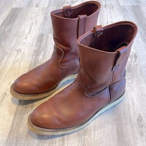 Vintage Red Wing Irish Setter 866 Pecos Traction Tred Pull-On Leather Work Boots